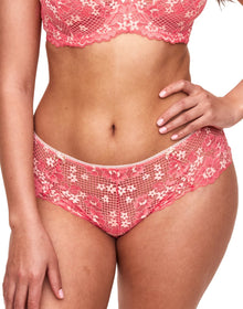 Adore Me Cinthia Hipster Panty in color Sunkist Coral and shape hipster