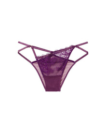 Adore Me Vianna Brazilian Cheeky Panty in color Plum and shape cheeky