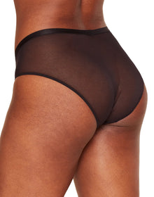 Adore Me Elora Thong Panty in color Jet Black and shape bikini