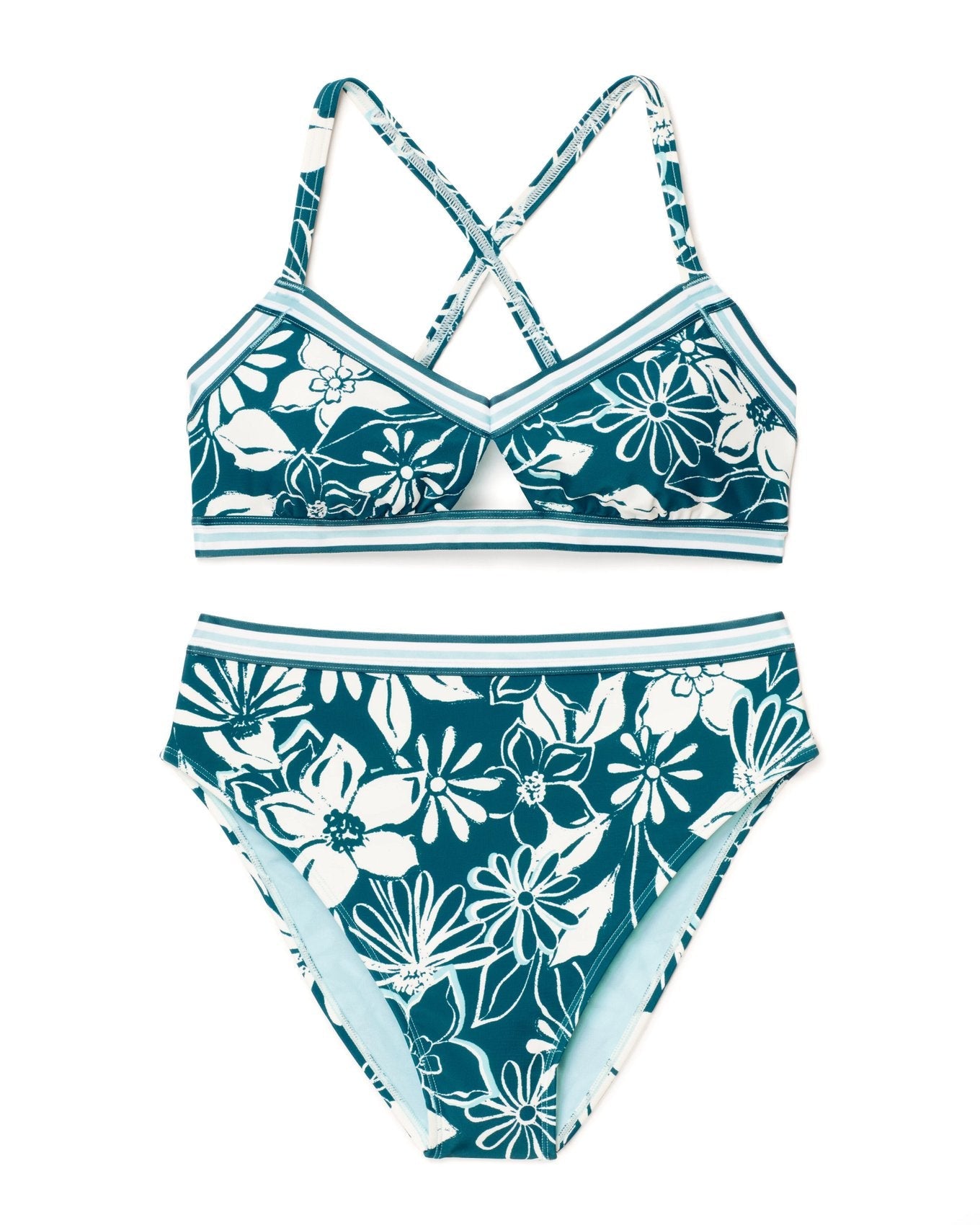 Adore Me Gisele High-Waist Bikini in color Joyful Daisies C01 and shape high cut