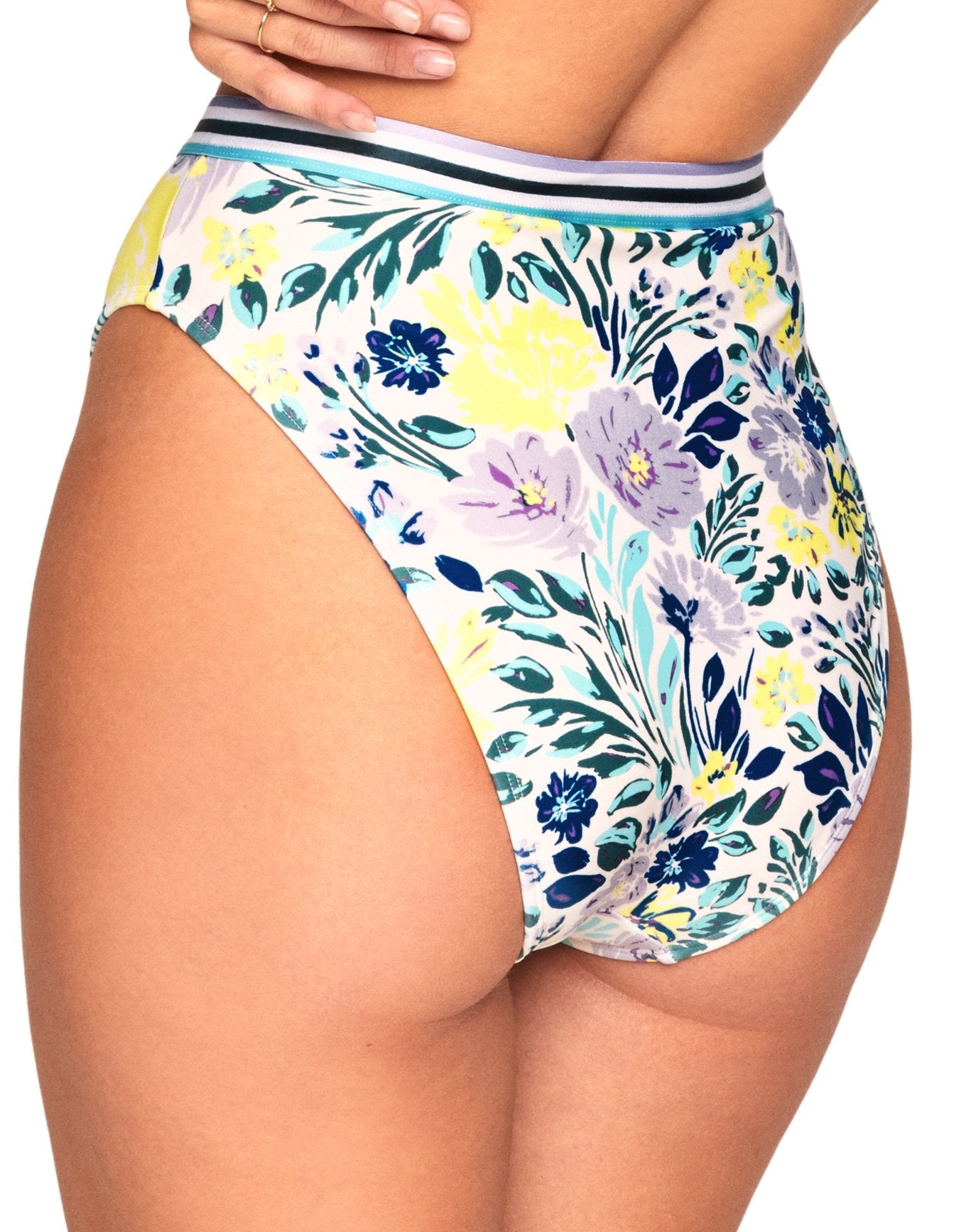 Adore Me Gisele High-Waist Bikini in color Paradise Bouquet C02 and shape high cut