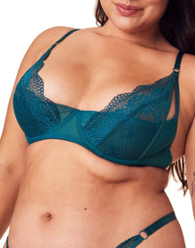 Adore Me Kaia Bra in color Blue Coral and shape quarter cup