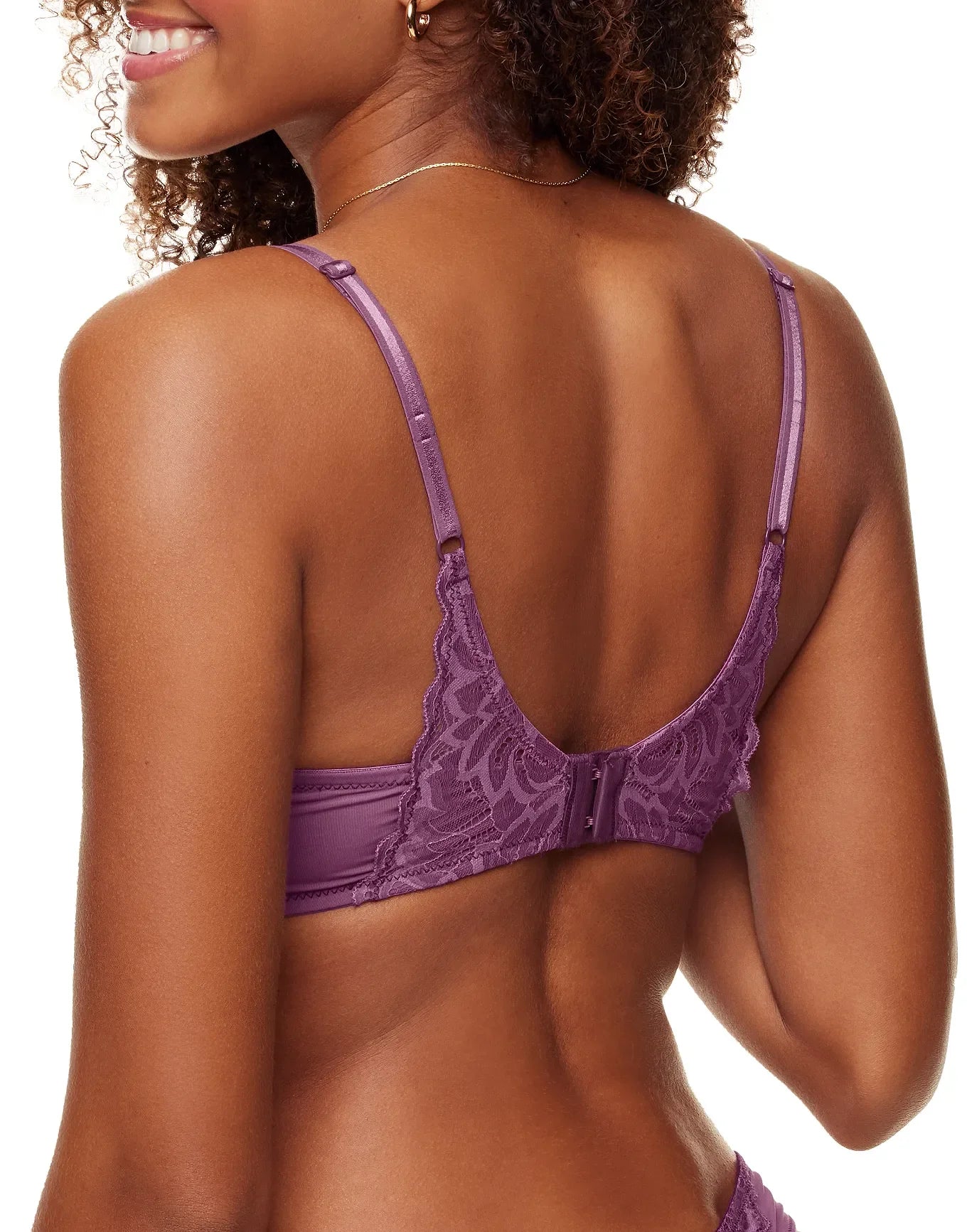 Adore Me Lily Push Up Plunge in color Grape Kiss and shape plunge