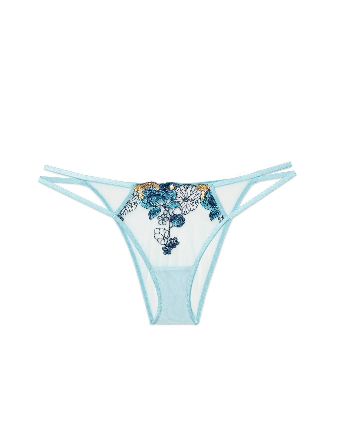 Adore Me Emilie Brazilian Panty in color Lotus Pond Embroidery C05 and shape brazilian