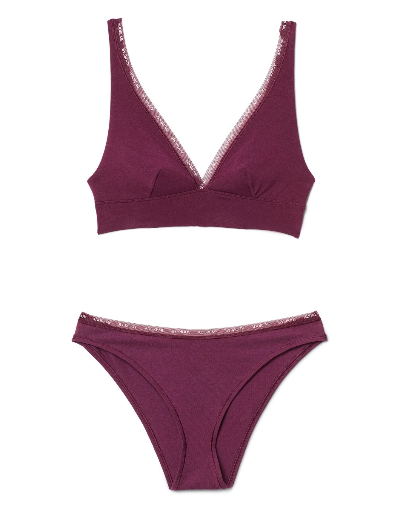 Adore Me Maddey Panty in color Grape Wine and shape brazilian