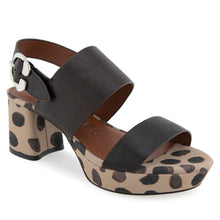 Camera Sandal Platform | Java Spotted Print Leather