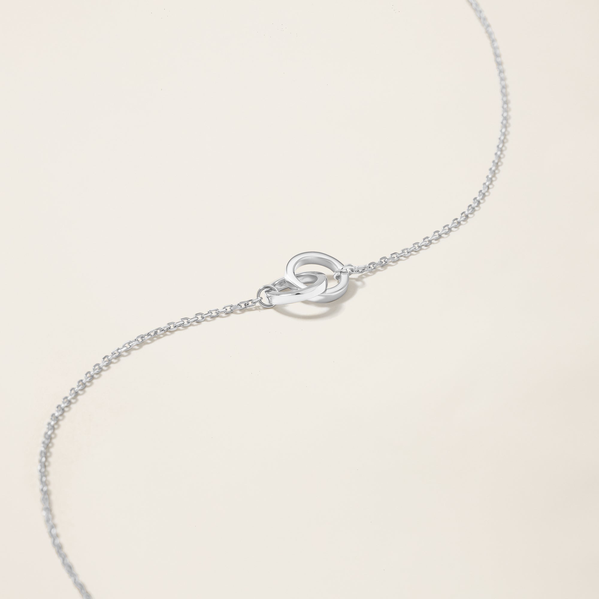 Womens | Interlocking Necklace | 14K Solid White Gold