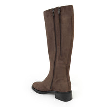Daria Boot Low Block Heel | Java Faux Suede