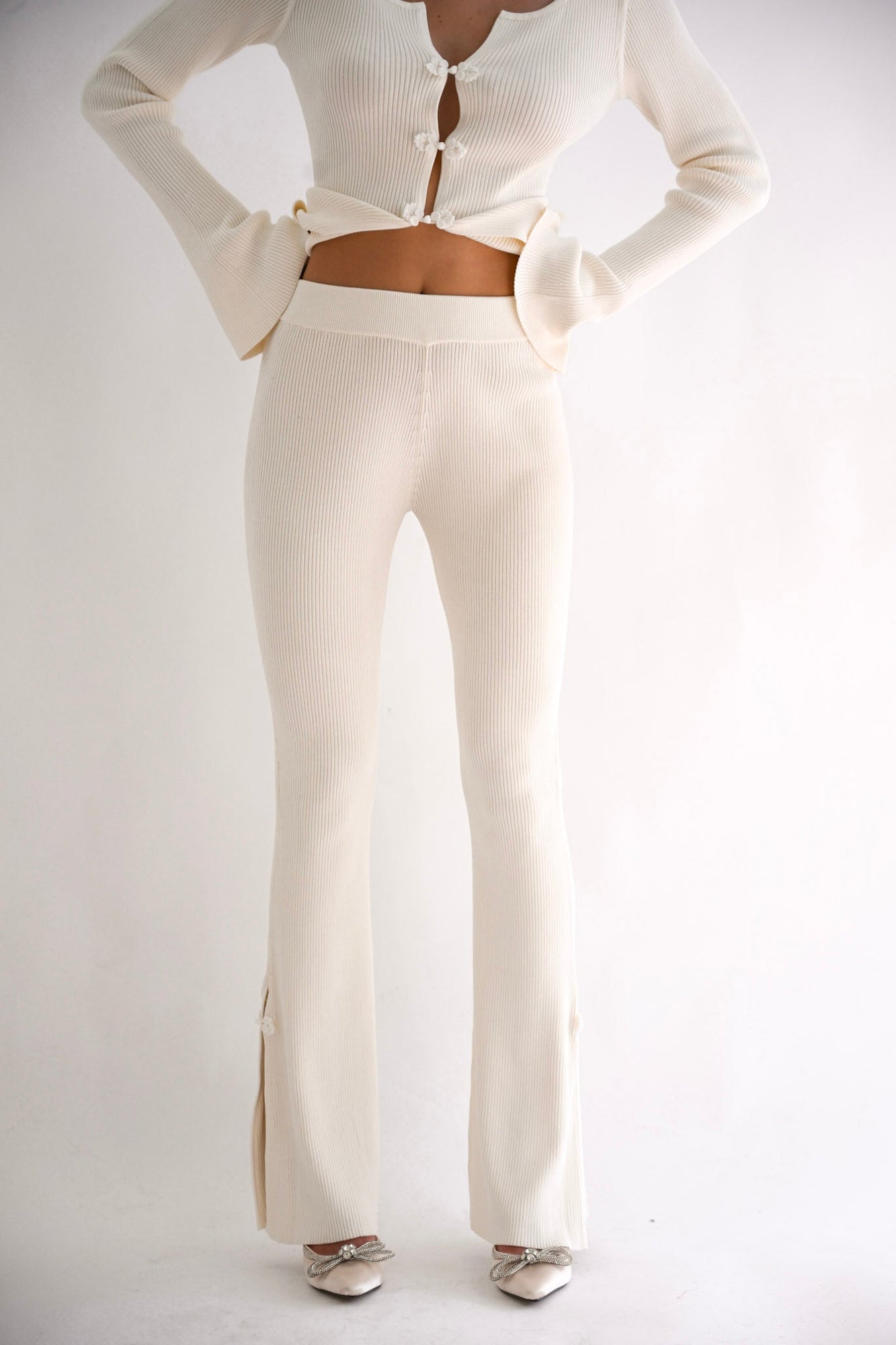 Harlow Bell Bottom Pants | Ivory
