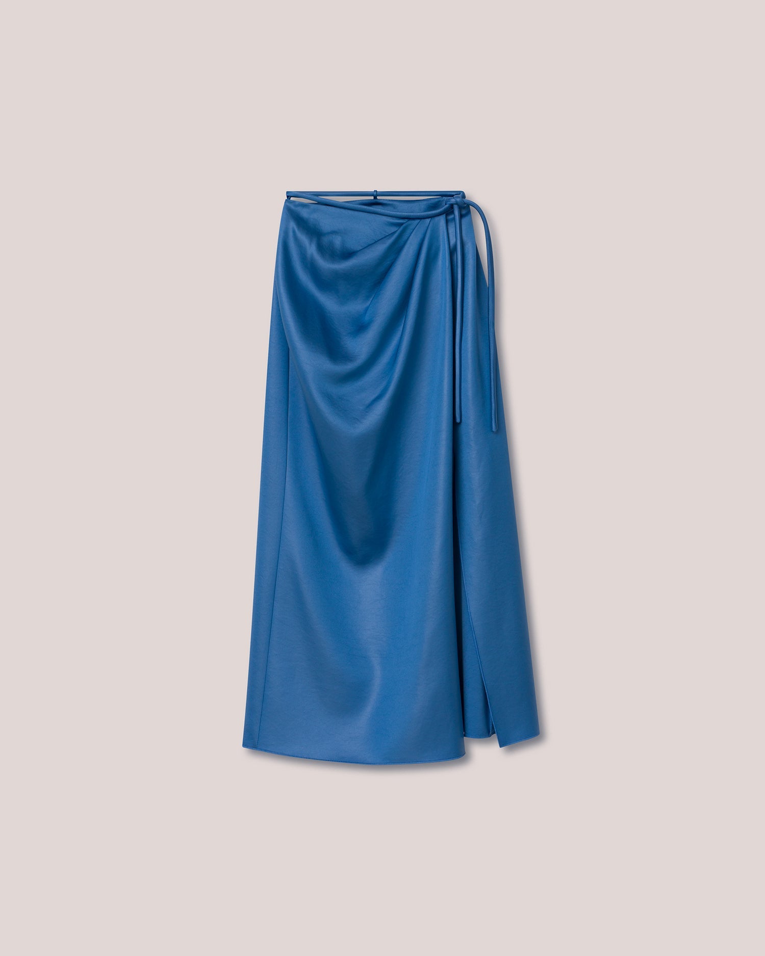 Womens | Lea Glossy Satin Wrap Skirt | Blue Ss22