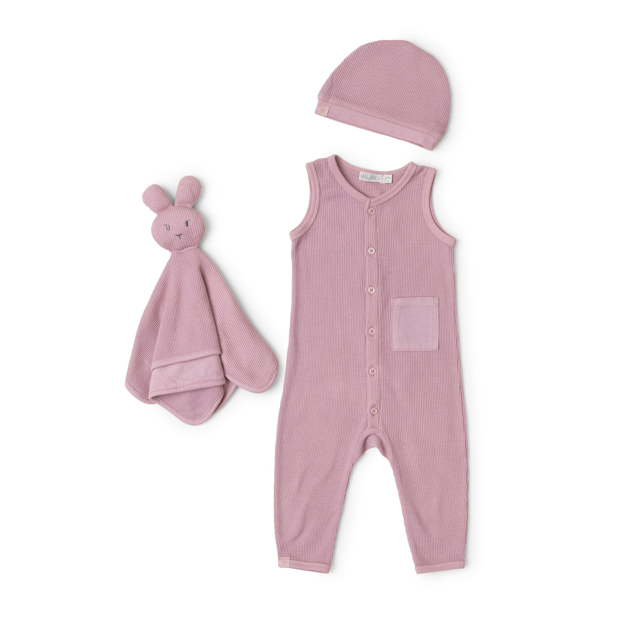 Malibu Collection Baby Waffle Onesie Set | Teaberry