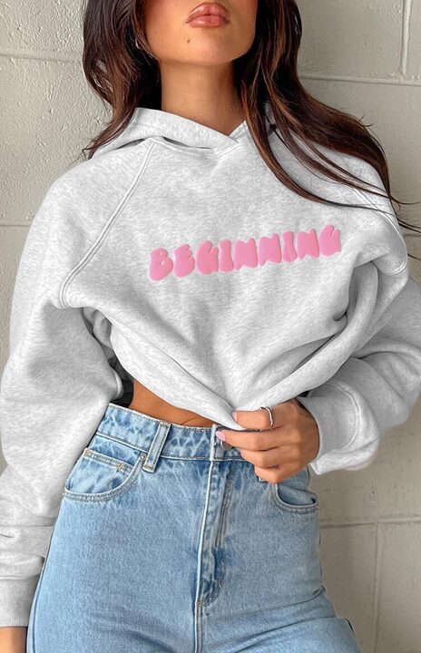 Beginning Marl Bubble Hoodie | Grey
