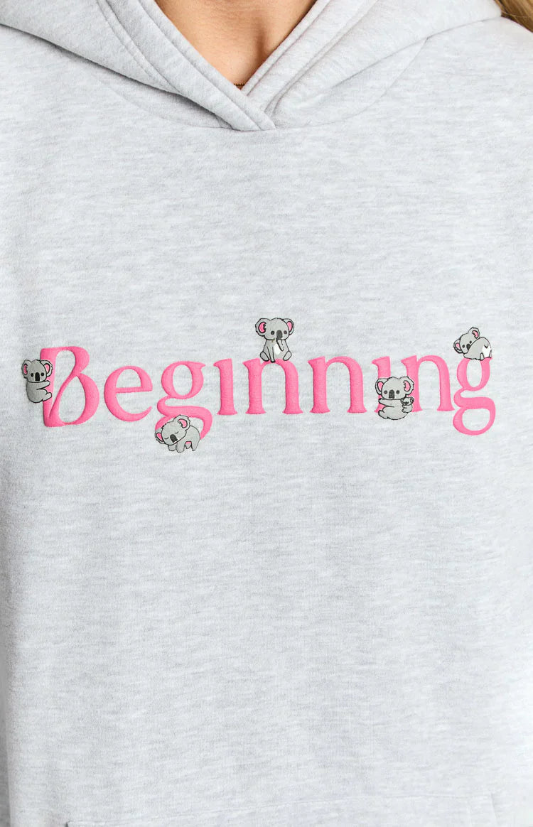Beginning Marl Koala Bubble Hoodie | Grey