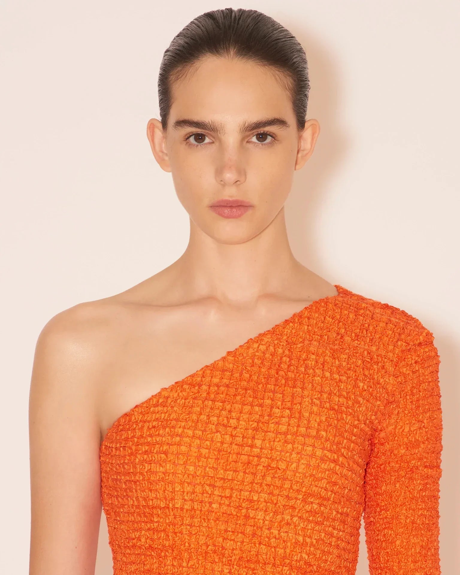 Womens | Mitra One Shoulder Dress | Orange