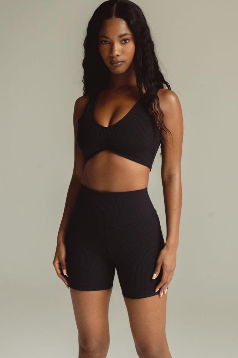 Kim Variation Bikini Top | Black Rib