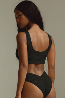 Kim Variation Bikini Top | Black Crochet