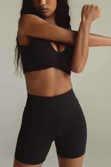 Midi Bike Short | Black Rib