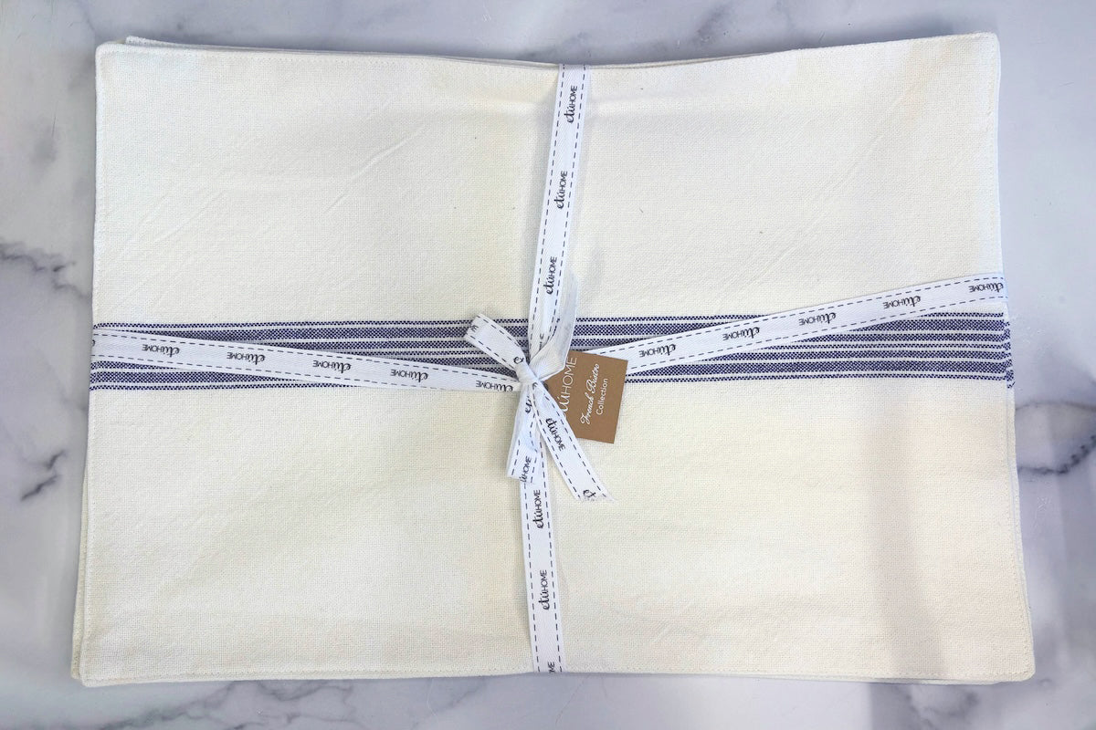 Rectangle Placemats | Vintage Navy Blue Stripe | Set of 4