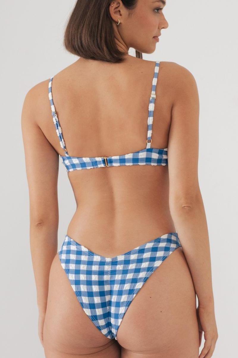 Lucy Bikini Top | Blue Gingham