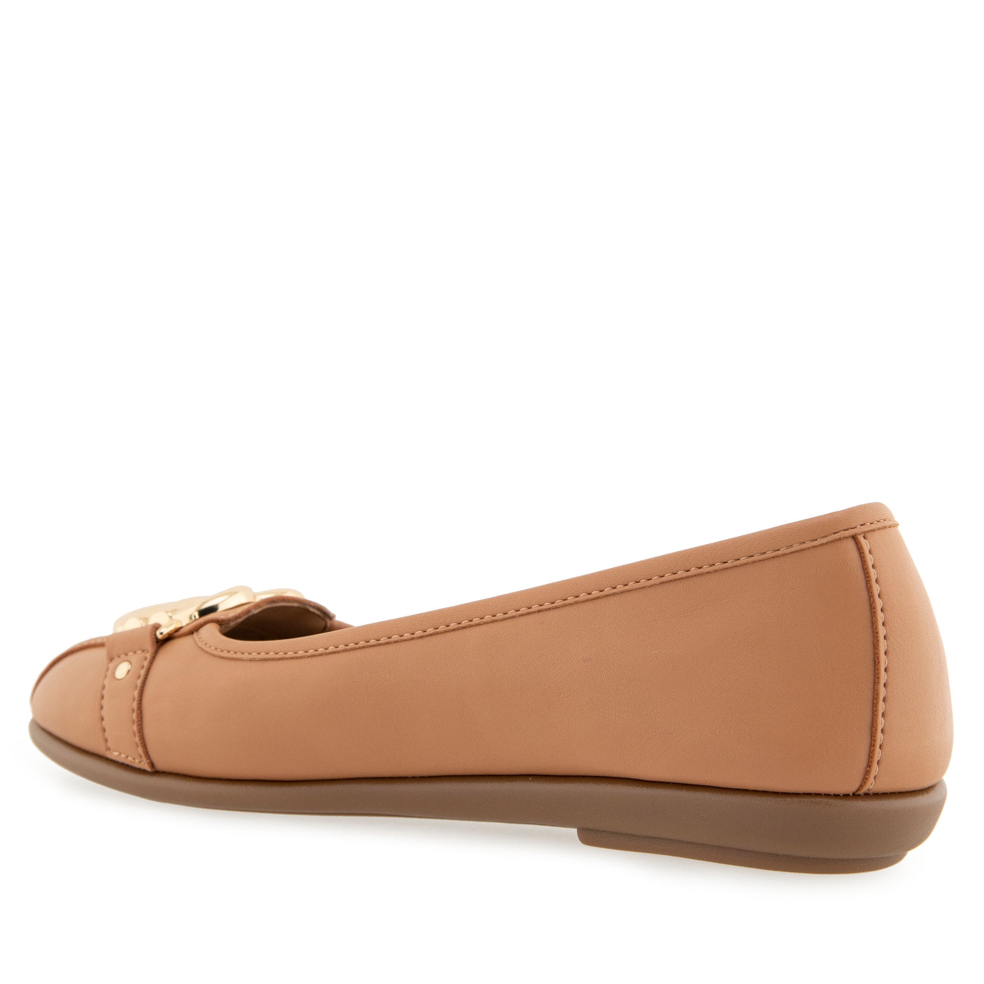 Big-Bet Casual Flat | Natural Faux Calf