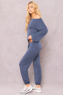 Women | Butter Terry Slouchy Pull-On Jogger | Sailor Blue