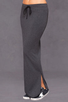 Women | Butter Terry Shirttail Maxi Skirt | Black