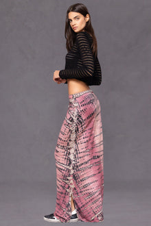 Women | Butter Terry Shirttail Maxi Skirt | Multi Color Adire Wash 1