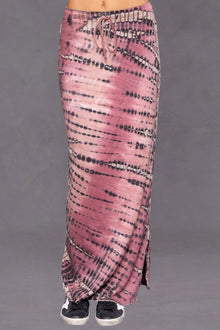 Women | Butter Terry Shirttail Maxi Skirt | Multi Color Adire Wash 1