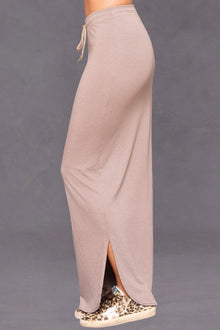 Women | Butter Terry Shirttail Maxi Skirt | Woodsmoke