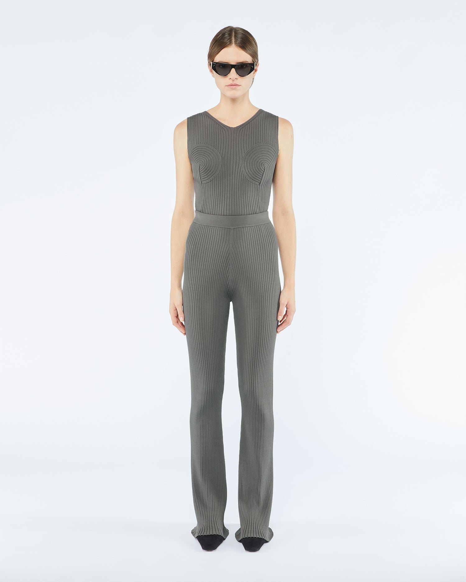 Womens | Alea Ribbed Pants | Asphalt