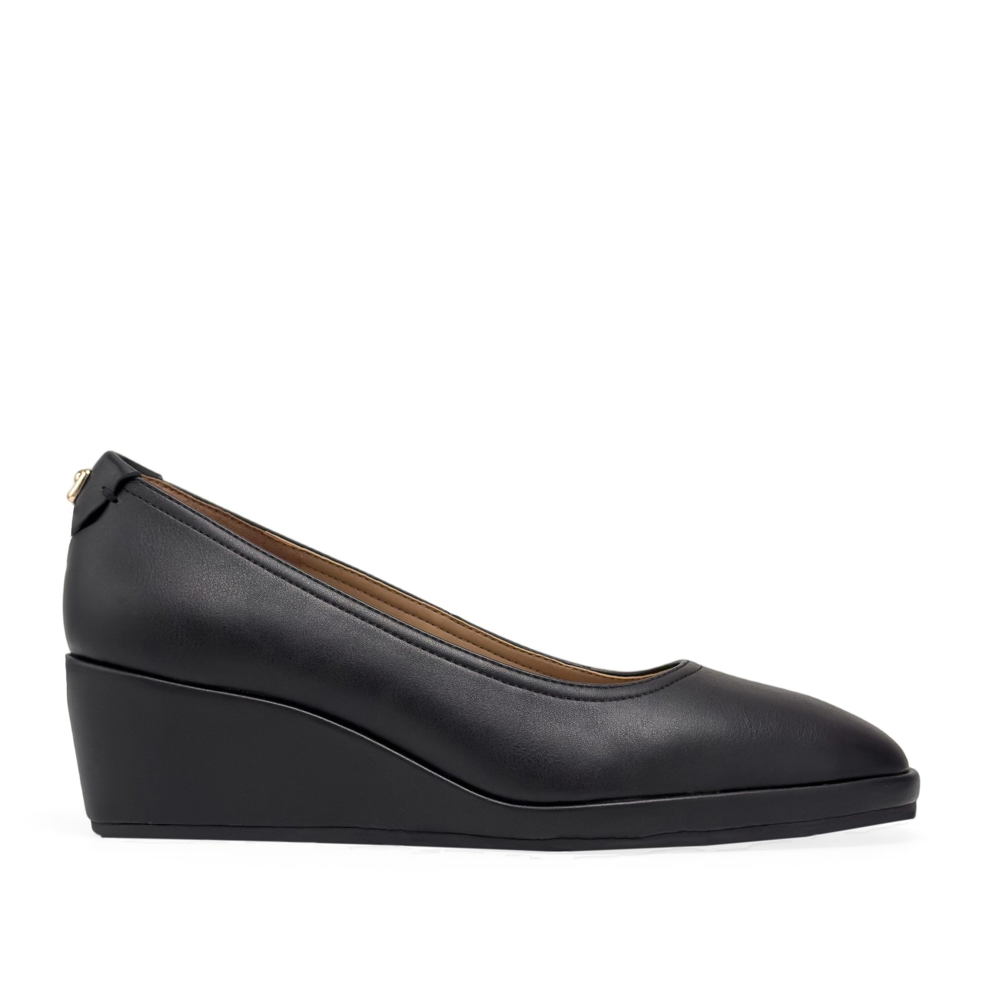 Roma Dress Wedge | Black/Black Faux Soft Nappa