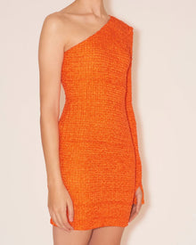 Womens | Mitra One Shoulder Dress | Orange