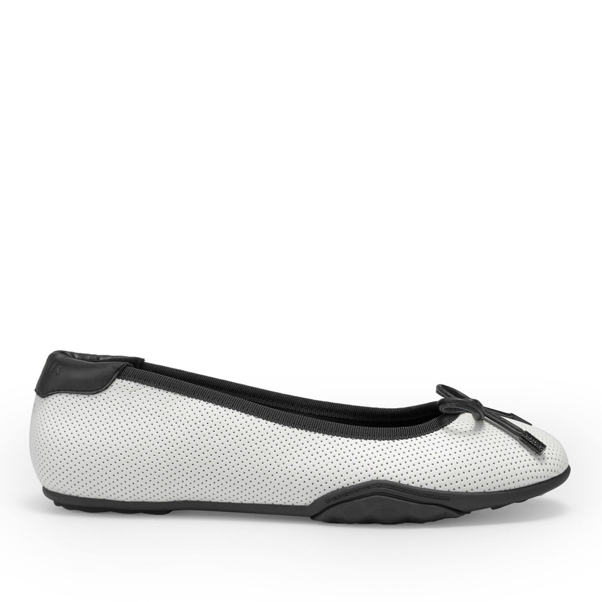 Onyx | White/Black Perforated Faux Leather