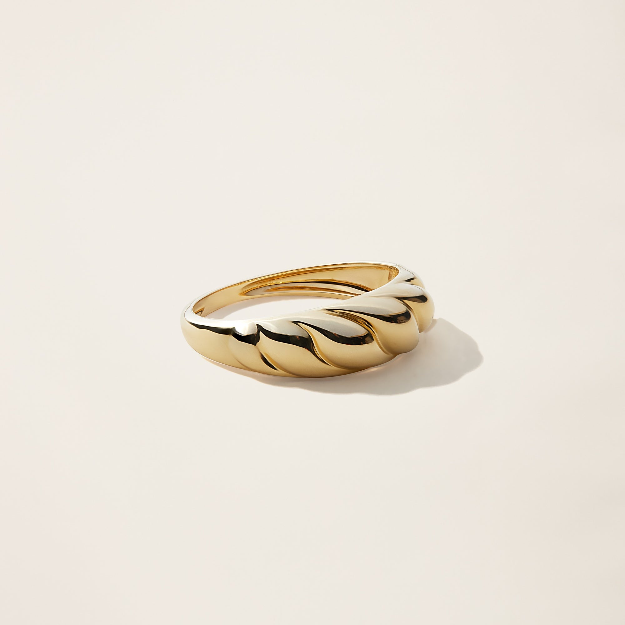 Womens | Croissant Ring | 14K Solid Yellow Gold