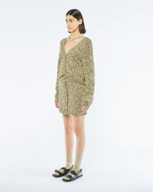 Womens | Caliz Cropped Mouline Cardigan | Graphic Lime