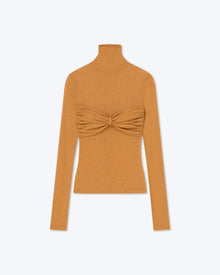 Womens | Sila Mesh-Jersey Turtleneck Top | Caramel