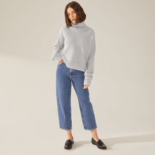 Womens | Ellie Chunky Cashmere Turtleneck | Pebble Grey