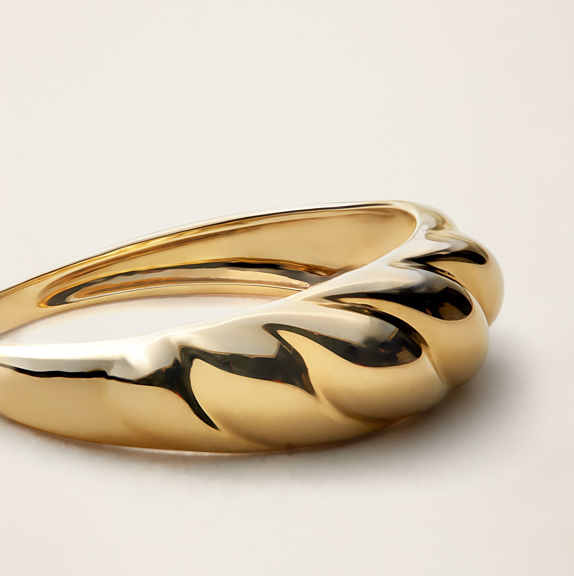 Womens | Croissant Ring | 14K Solid Yellow Gold