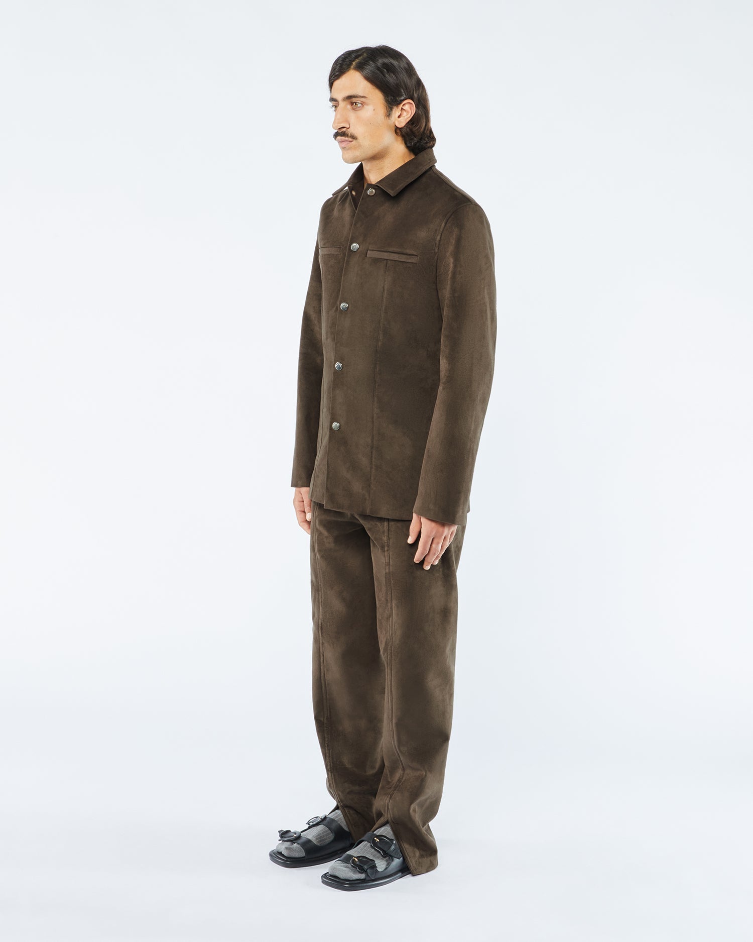 Mens | Luni Alt-Suede Shirt | Coffee Bean