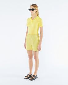 Womens | Brenna Okobor Alt-Leather Shorts | Yellow