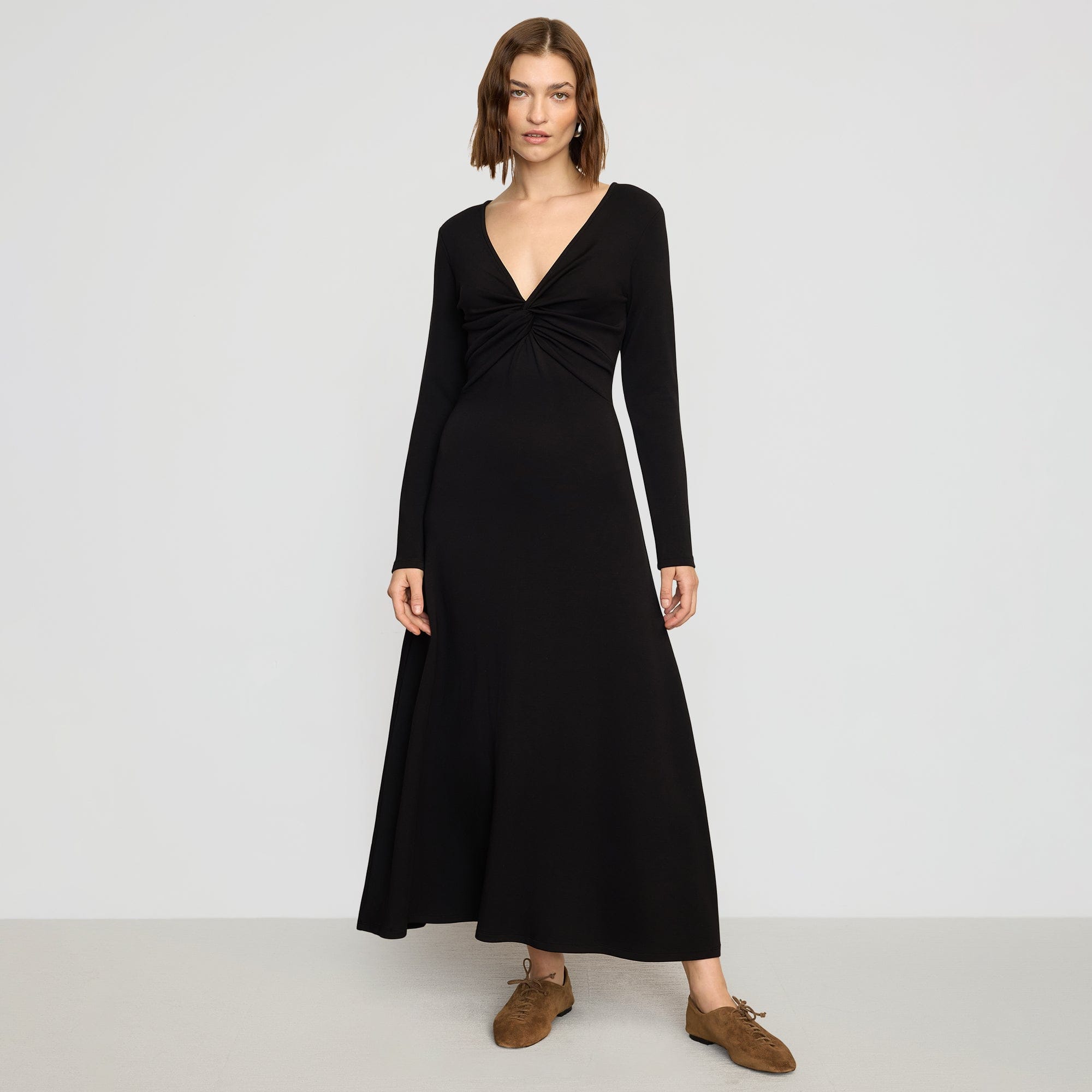 Chloe Reversible A-Line Jersey Dress | Black