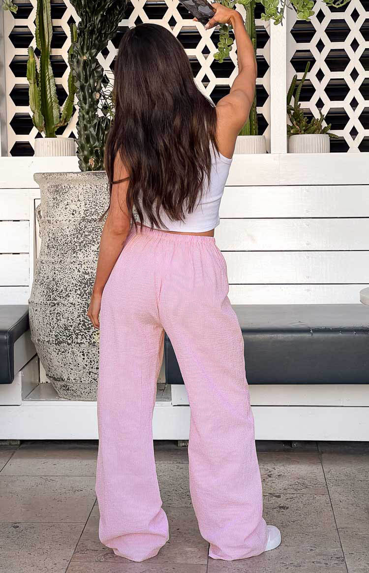 Cici Striped Drawstring Pants | Pink