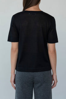Crew Neck Sweater Tee | Black