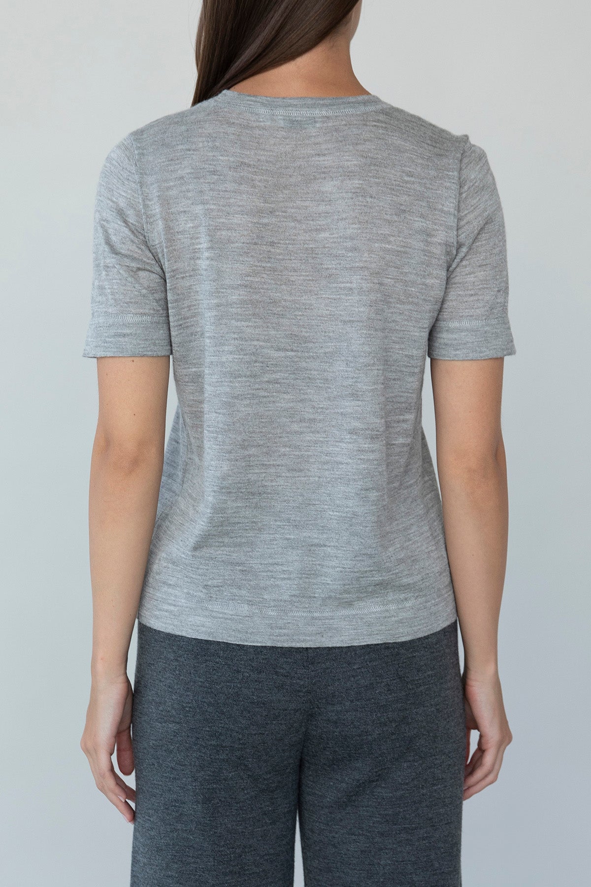 Crew Neck Sweater Tee | Fog Grey Heather