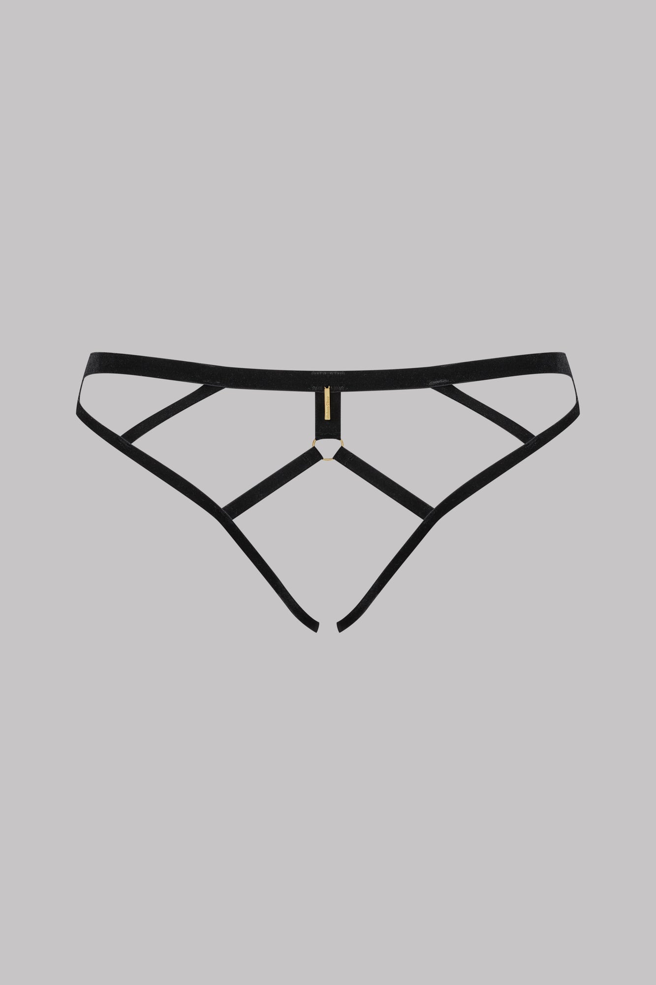 Velvet Open Panty | Black