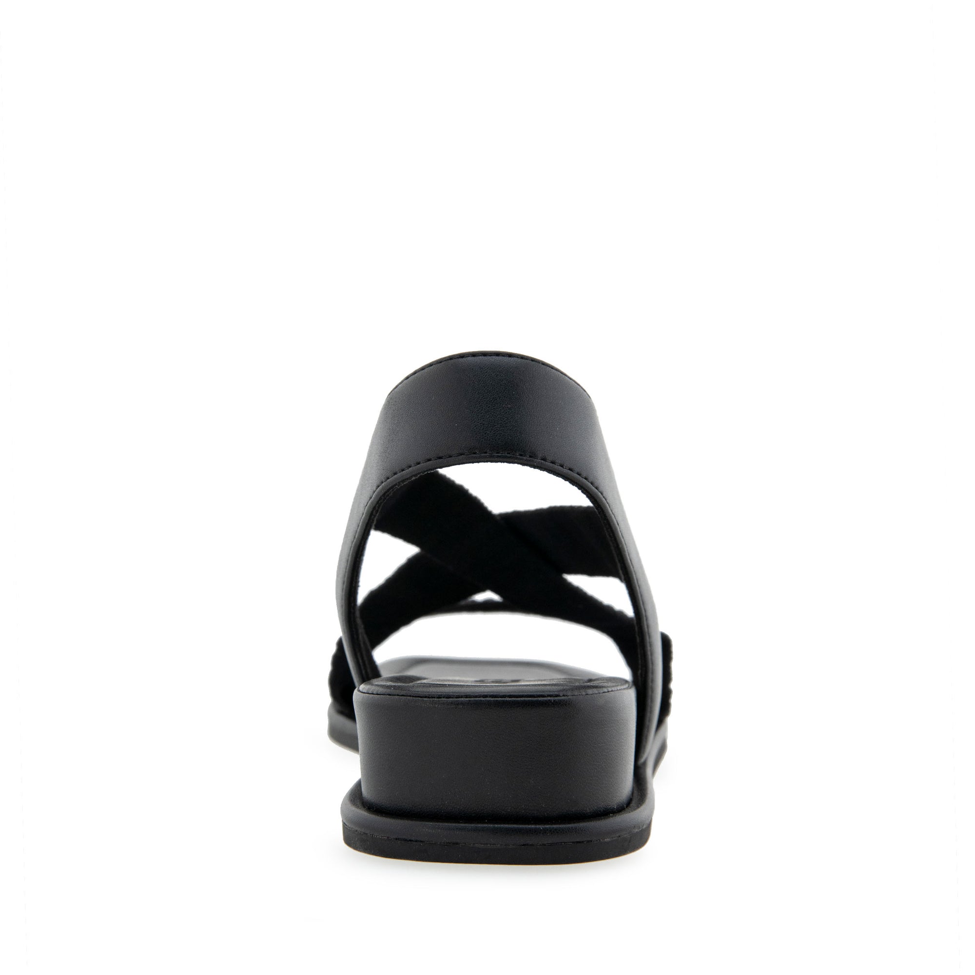 Bora Sandal Wedge | Black Rouched Elastic Fabric