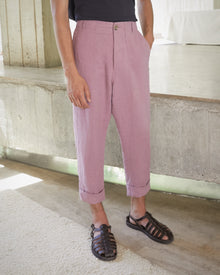 Mens | Gaius Japanese Style Trousers | Dusty Pink