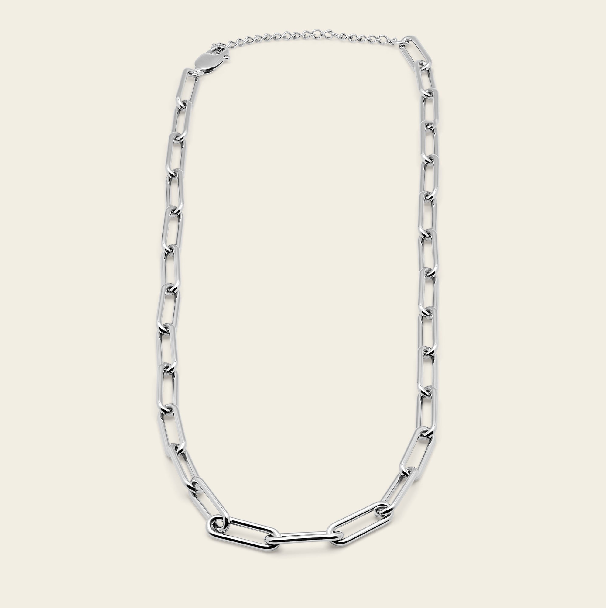 Womens | Large Paperclip Chain Necklace | Sterling Silver