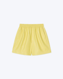 Womens | Brenna Okobor Alt-Leather Shorts | Yellow