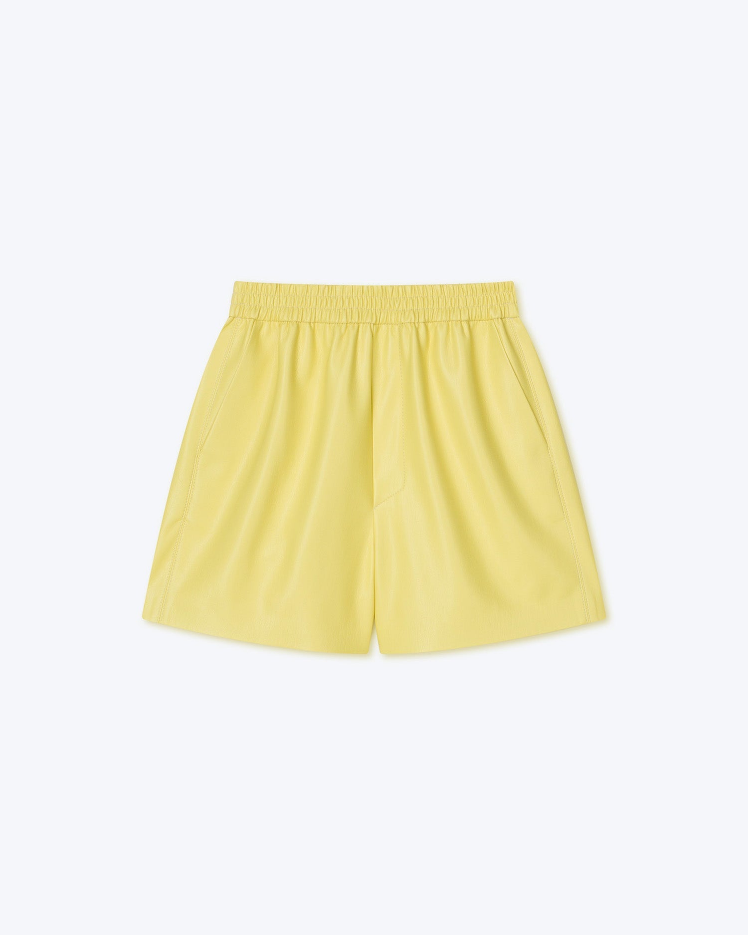 Womens | Brenna Okobor Alt-Leather Shorts | Yellow